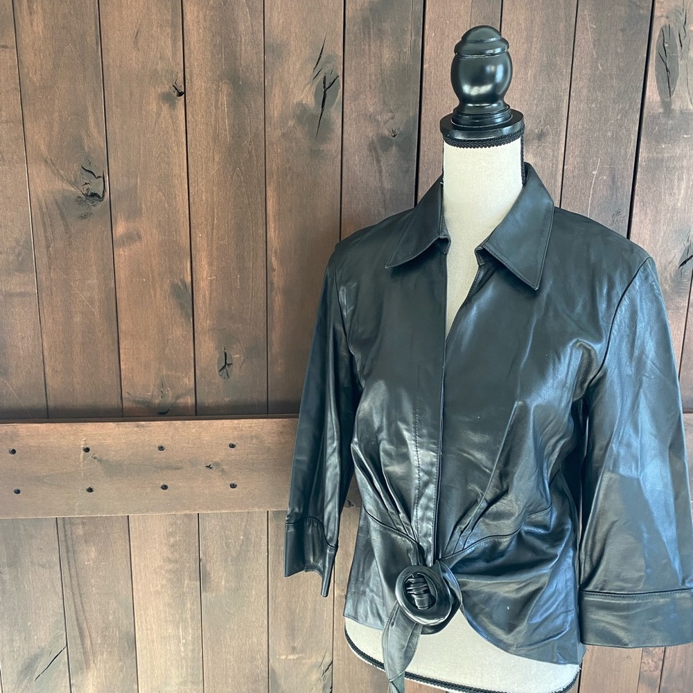 LAFAYETTE 148 Lambskin Belted Top